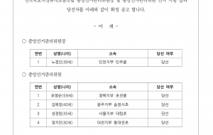 전국학교비정규직노동조합 중앙선거관리위원장 및 중앙선거관리위원 선거 당선 확정 공고 사진