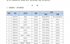 전국학교비정규직노동조합 제4기 보궐선거 일부지역 입후보자 확정 공고 사진