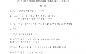 17차 임시대의원대회, 13차 정기중앙위원회 합동대회 공지 및 결과 공고 사진